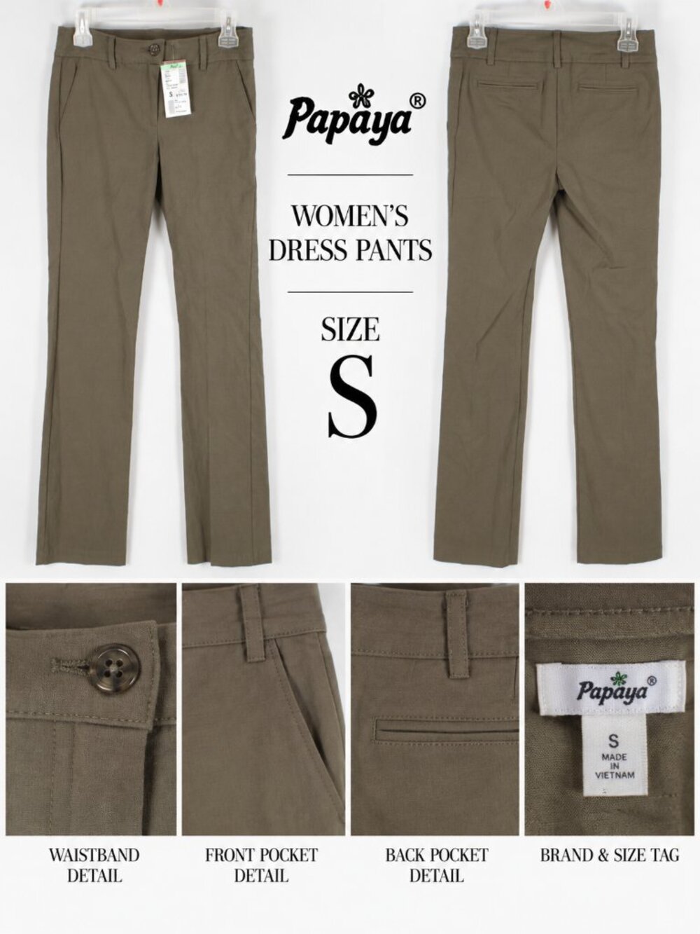Papaya Clothing Tailored Straight Leg Work Trousers – Size Small NWT